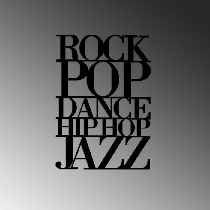 Wallity We Love Music - M Escultura de pared de metal negra